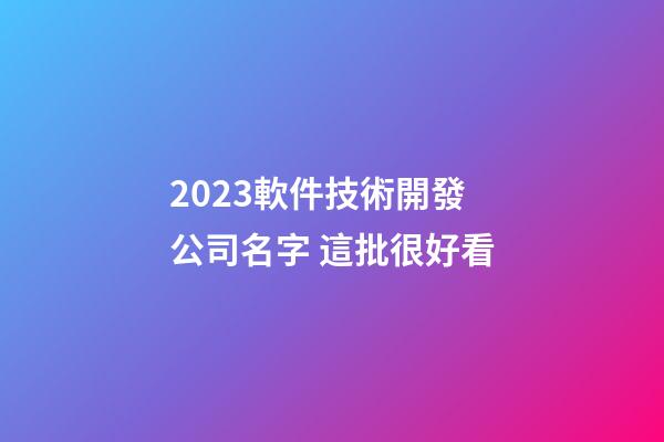 2023軟件技術開發公司名字 這批很好看-第1張-公司起名-玄機派